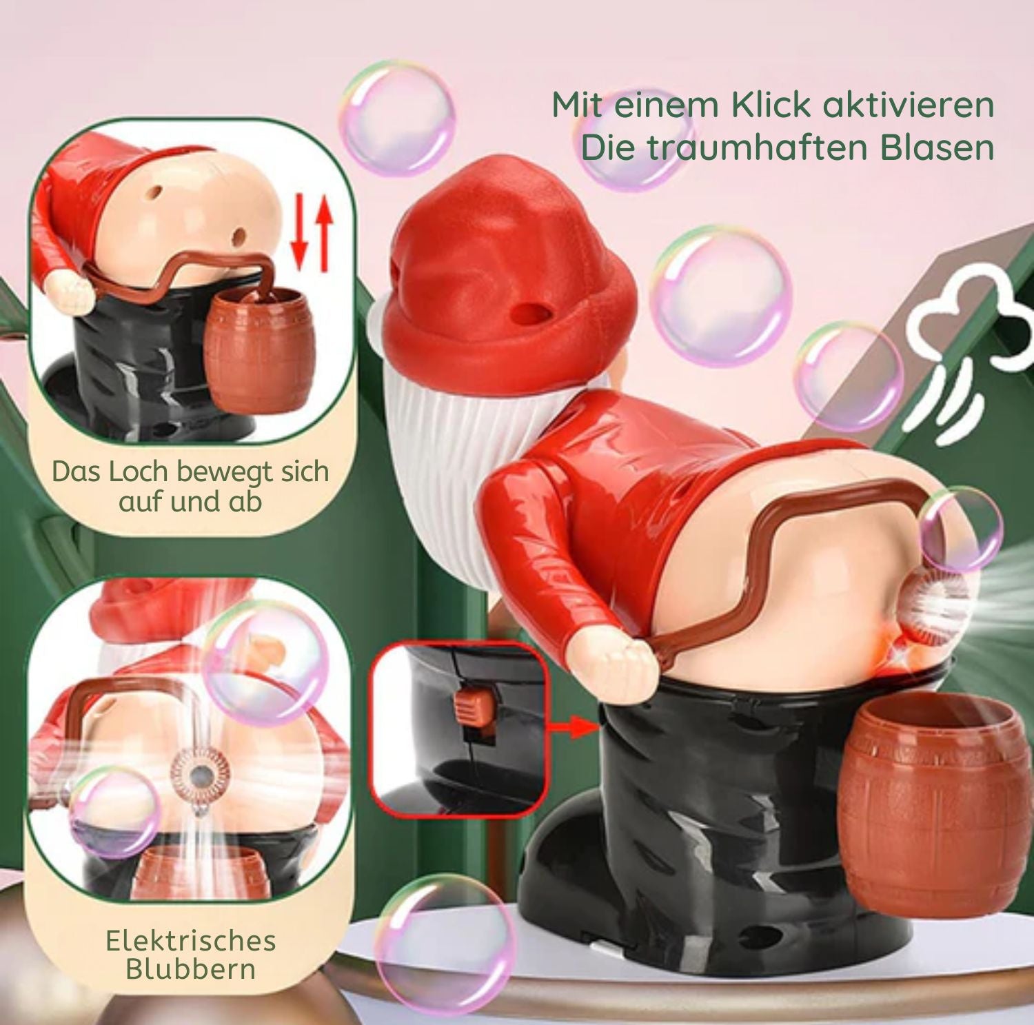 Serenosole™ BubbleSanta Seifenblasenbläser | Bläst endlose Blasen für unaufhörlichen Spaß und Freude | Ultimative Blasen-Spaß 2024