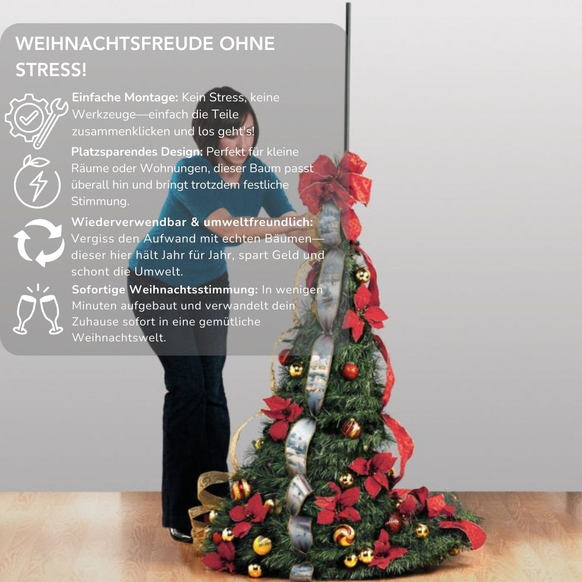 Serenosole™ BrightTree slimme kerstboom | Zet nu de kerstboom op in 30 seconden.