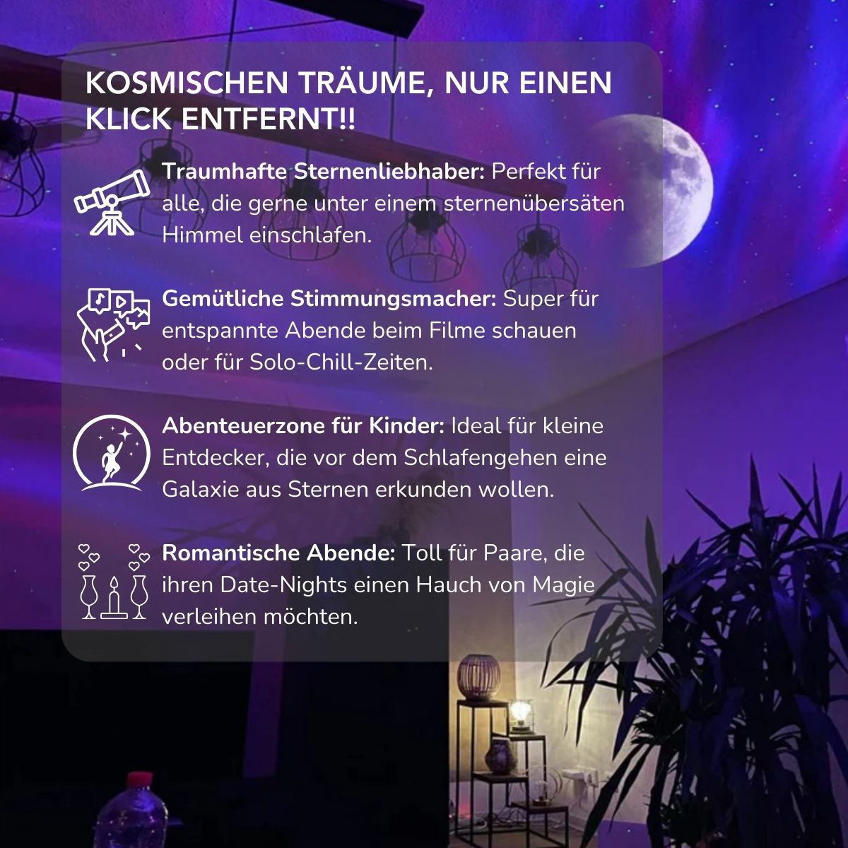 Serenosole™ StellarDreams Sternenlicht-Projektor | Verwandle deinen Raum in eine magische Oase!