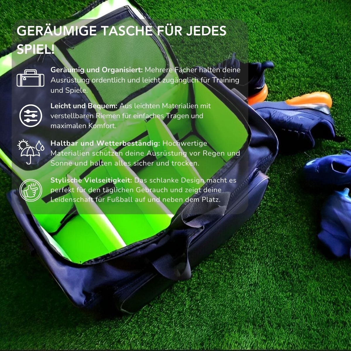 Serenosole™ AspirePack Tasche für Fußball | Trage dein Spiel mit Stil und Leichtigkeit | Hochwertige Materialien