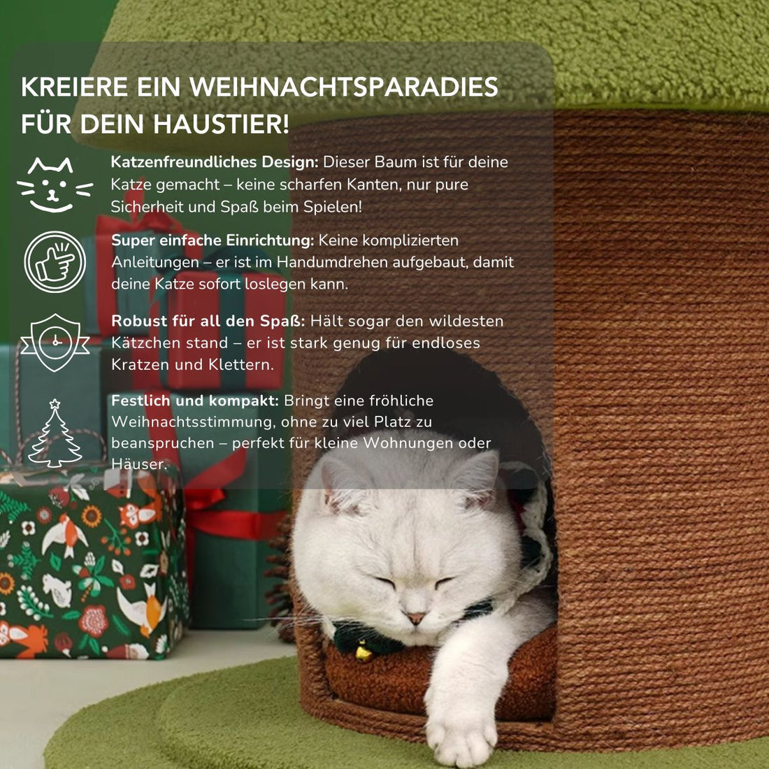 Serenosole™ PurrfectTree Katzen-Weihnachtsbaum | Der neue Lieblings-Weihnachtsbaum deiner Katze | Purrfekte Weihnachtsbaum 2024