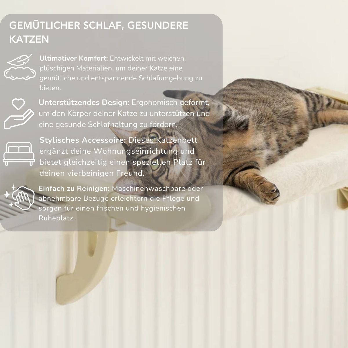 Serenosole™ CatNap kattenmand | Een knus plekje voor je lieve viervoeter | Gemaakt van hoogwaardige materialen