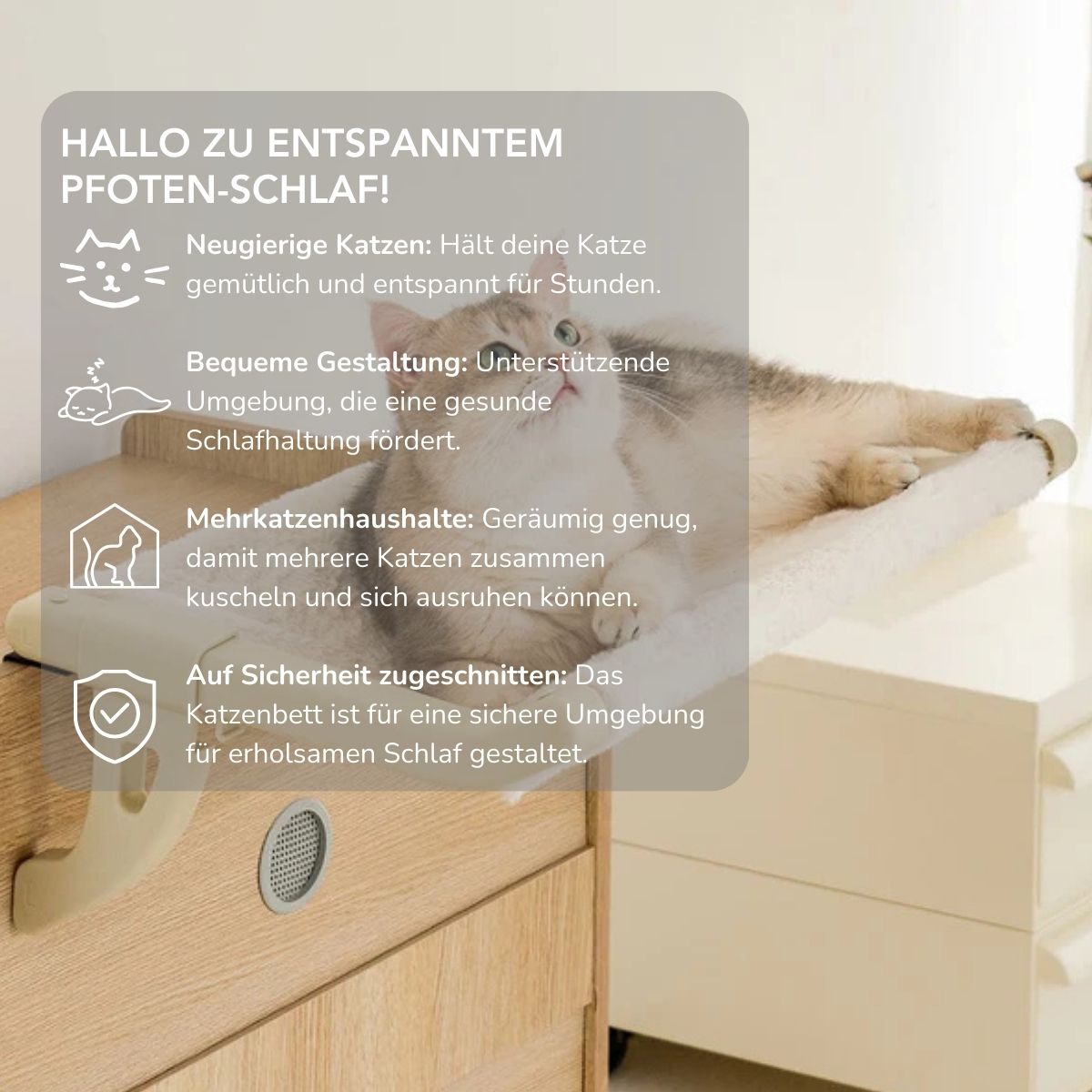 Serenosole™ CatNap kattenmand | Een knus plekje voor je lieve viervoeter | Gemaakt van hoogwaardige materialen