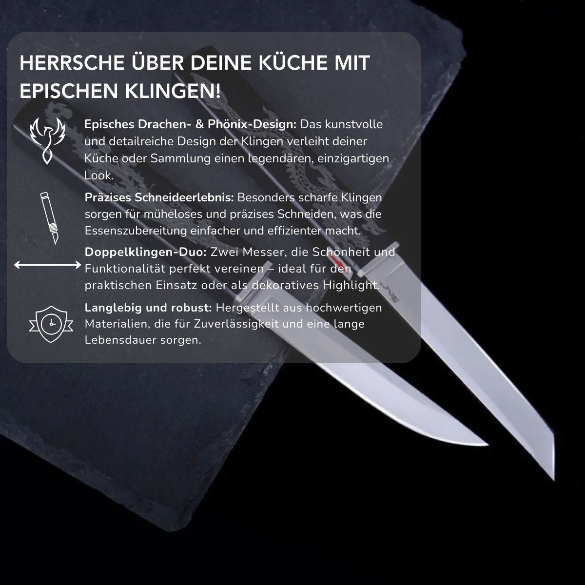 Serenosole™ Hikari Japanische Messer | Ein Statement in deiner Küche | Schärfstes Messer 2024 (Satz mit 2)