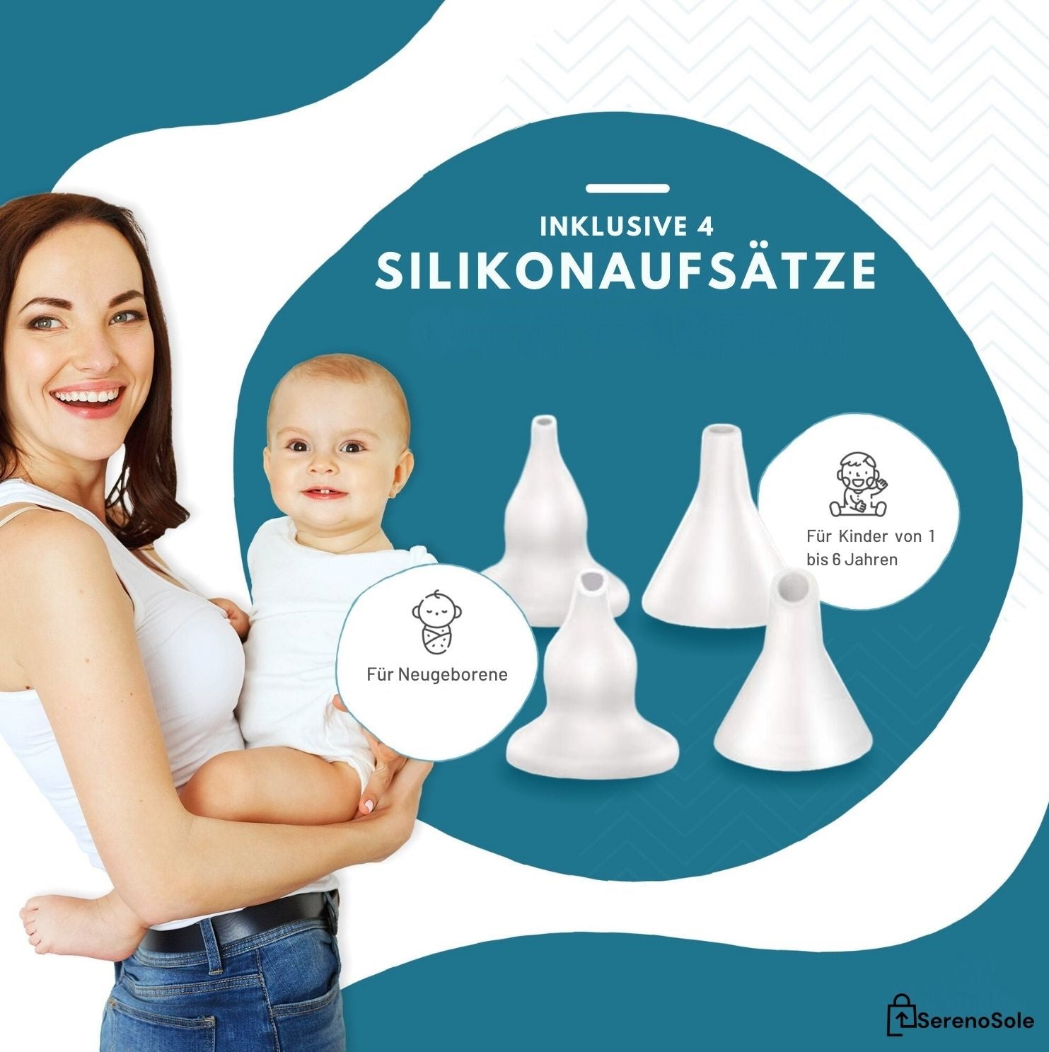 Serenosole™ BreatheEase Neusreiniger | Reinigt de neusholtes voor gemakkelijke ademhaling | Beste oplossing voor verstopte neusbaby 2024