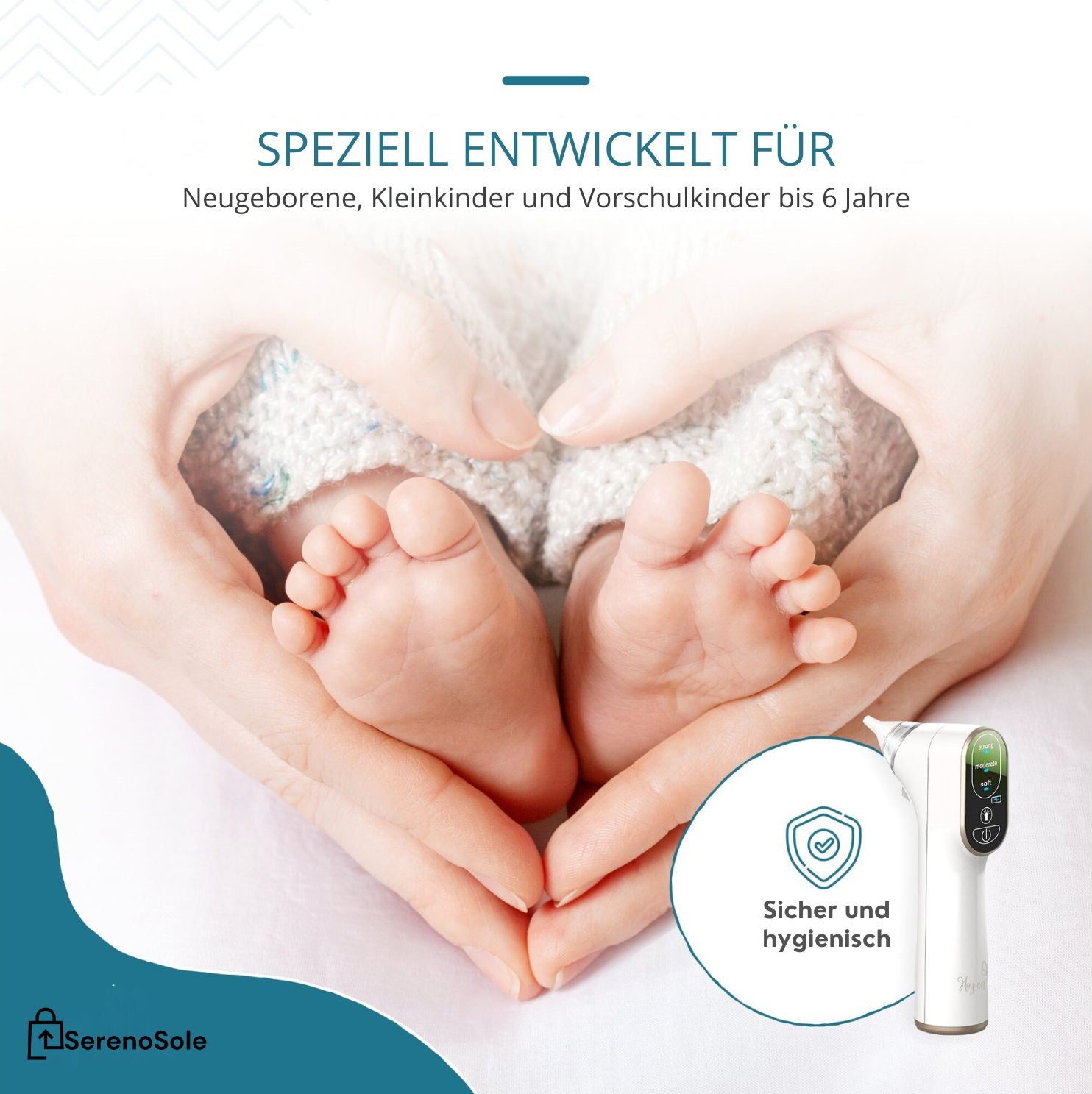 Serenosole™ BreatheEase Neusreiniger | Reinigt de neusholtes voor gemakkelijke ademhaling | Beste oplossing voor verstopte neusbaby 2024