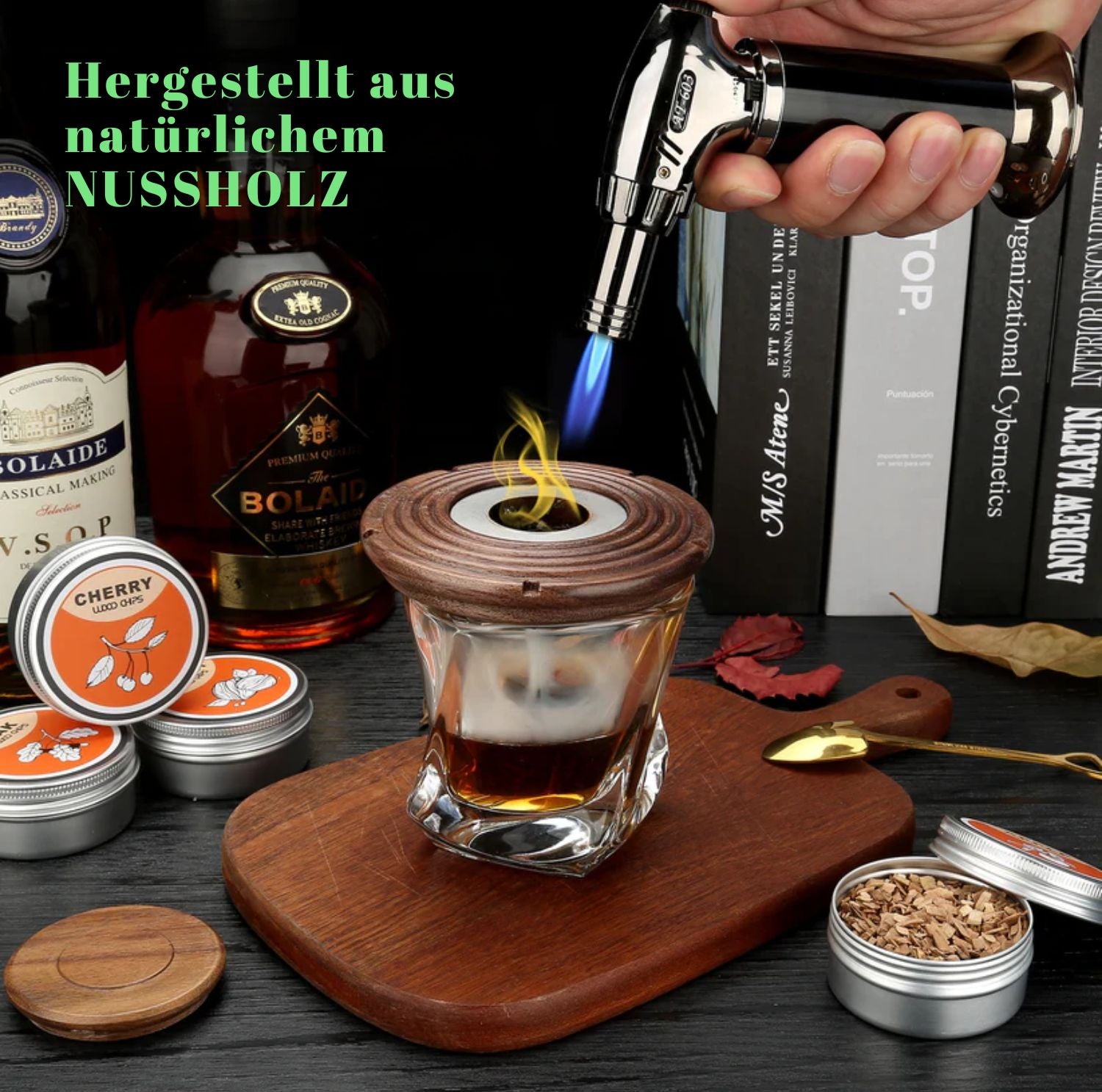 Serenosole™ SmokeCraft Premium Whiskey Raucher | Verwandle jeden Whiskey in ein rauchiges Meisterwerk