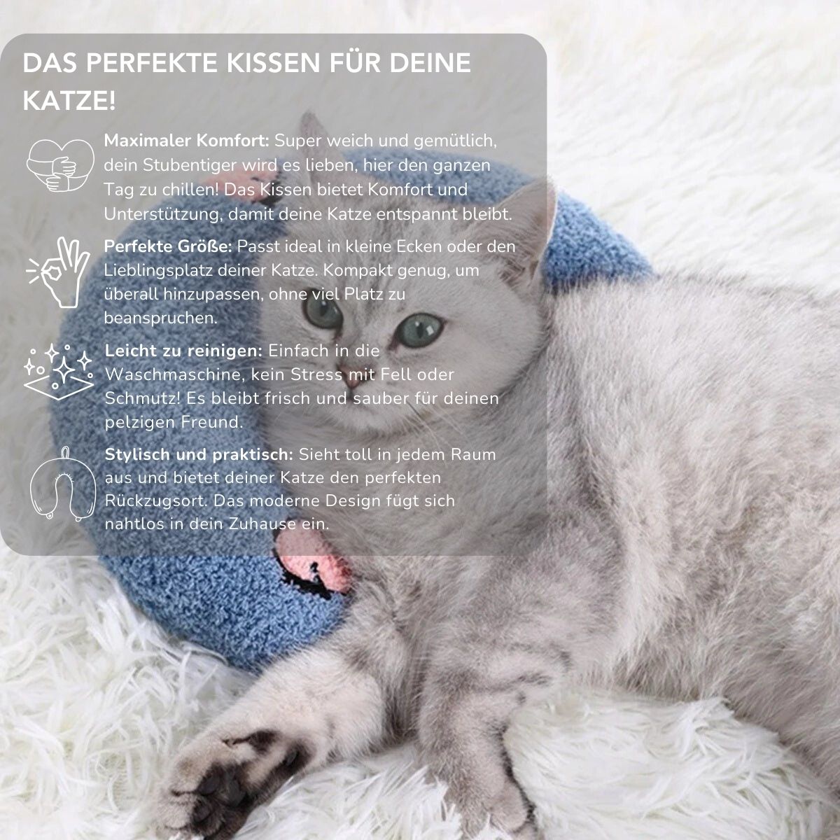 Serenosole™ CozyPaws klein kattenkussen | Optimaal comfort en een rustig toevluchtsoord | Perfecte Slaapoplossing 2024 (1+1 GRATIS)