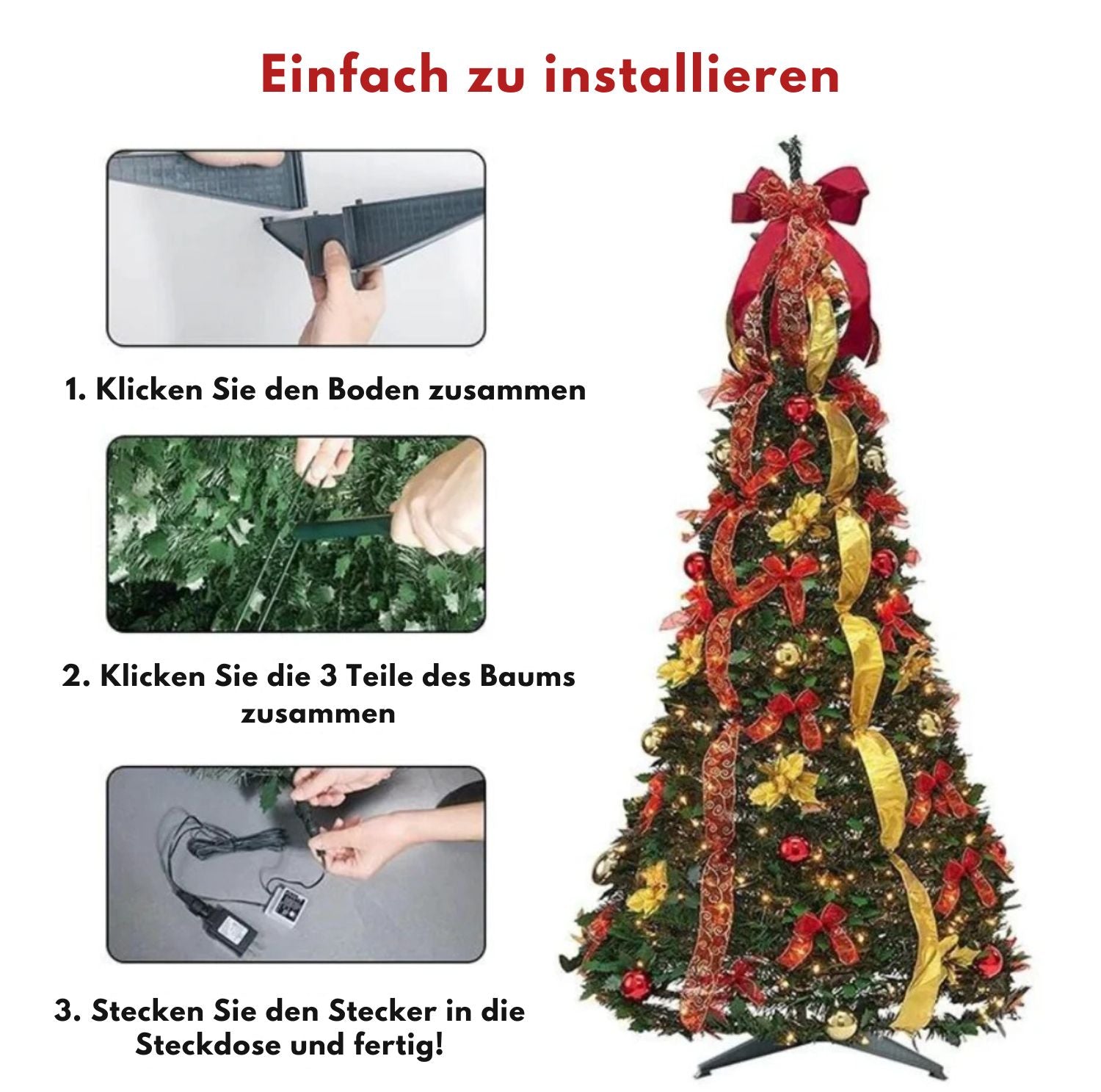 Serenosole™ BrightTree slimme kerstboom | Zet nu de kerstboom op in 30 seconden.