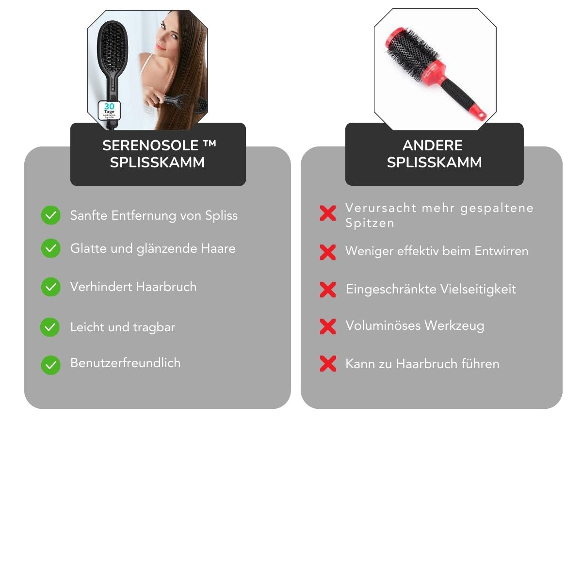 Serenosole™ GlideEase kam met gespleten haarpunten | Verwijdert moeiteloos gespleten haarpunten