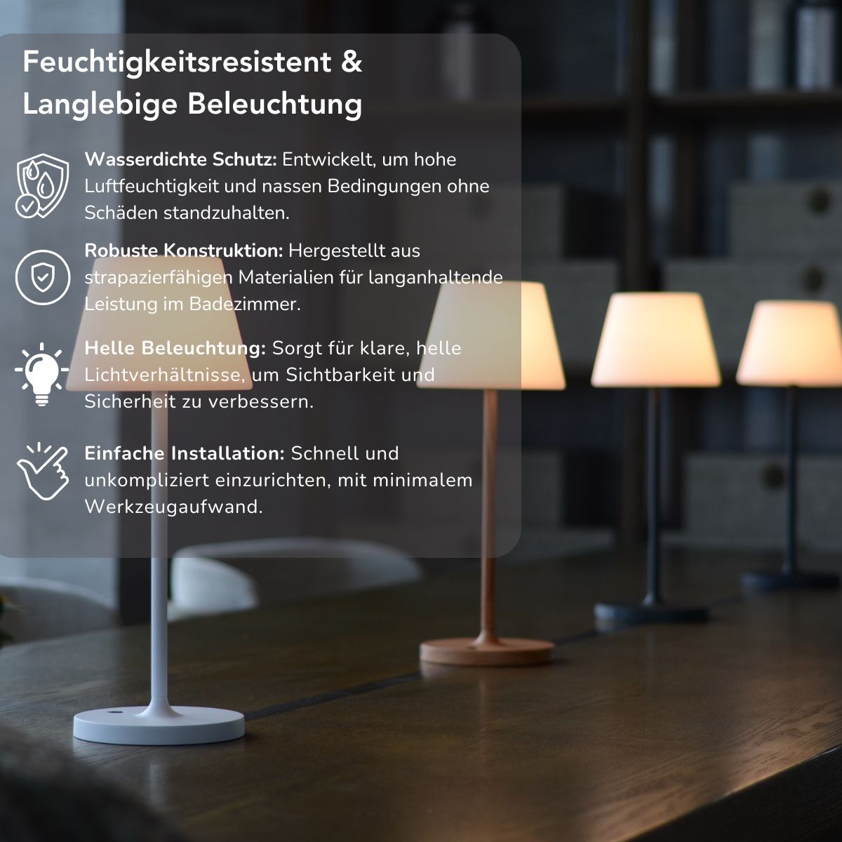 Serenosole™ SplashLight Wasserfeste Badezimmerlampe | Wasserfest, langlebig und gemütlich | Meistgewählte Duschlampe 2024