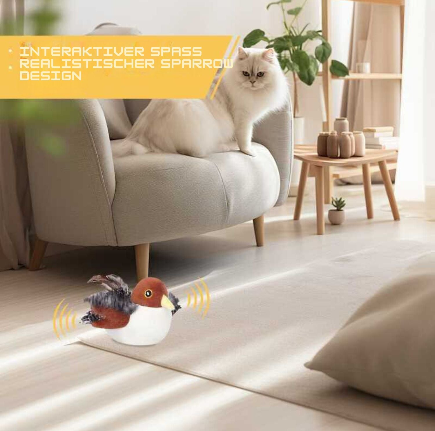 Serenosole™ BirdyBuddy kattenspeeltje | Trekt de aandacht van uw kat en stimuleert het spelen | Meest verslavende kattenspeeltje 2024