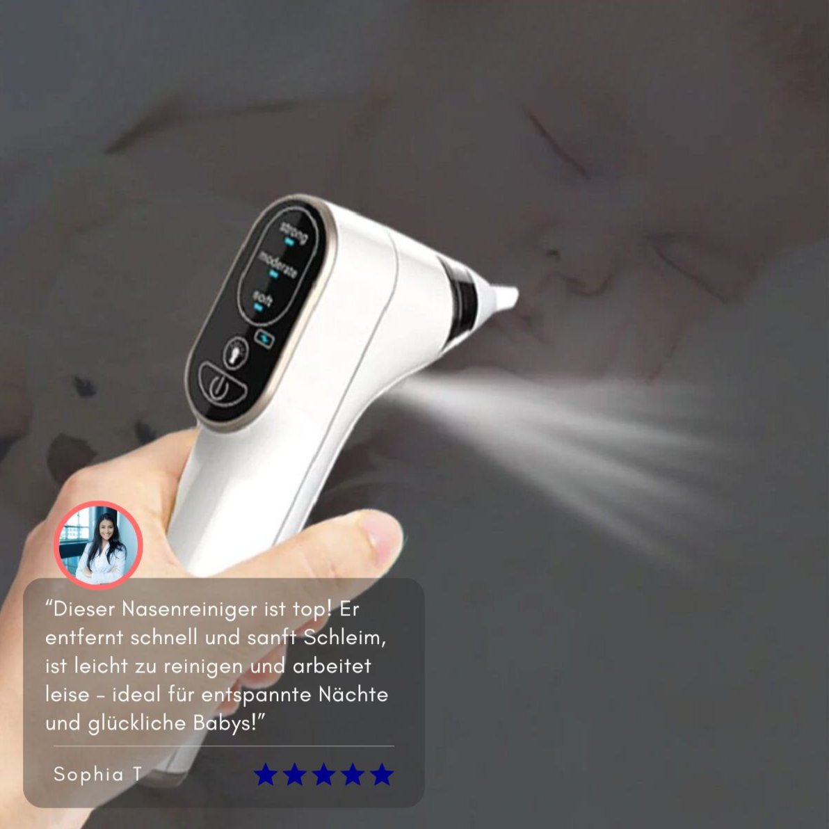 Serenosole™ BreatheEase Neusreiniger | Reinigt de neusholtes voor gemakkelijke ademhaling | Beste oplossing voor verstopte neusbaby 2024